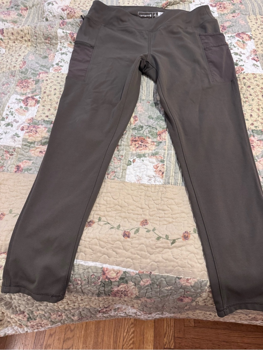 Carhartt Women's Dark Green Leggings with Side Pockets